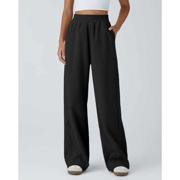 Halara High Waisted Side Pocket Straight Leg Mop Corduroy Casual Pants Sz Large - Picture 1 of 16